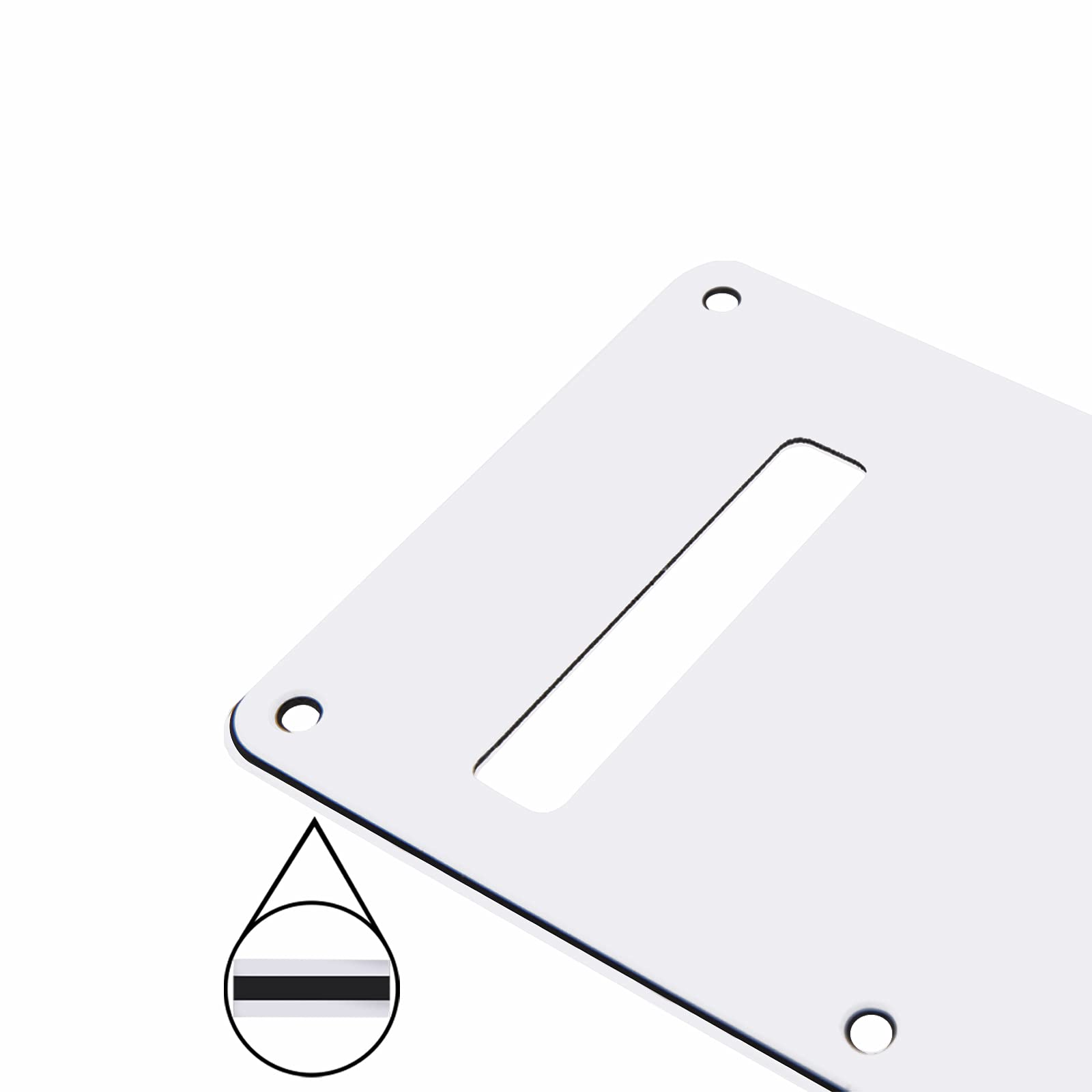 4Pcs Yootones Guitar Strat Back Plate Compatible with Fender USA/Mexican Standard Stratocaster Modern Style (3Ply White)